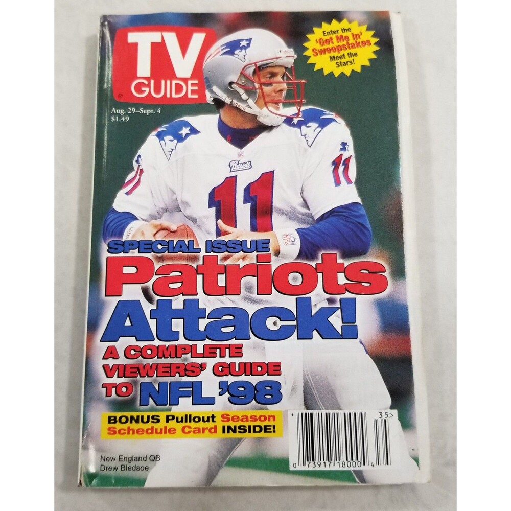 TV Guide Aug 29–Sept 4 1998 Drew Bledsoe NFL Special Issue w/ Pullout